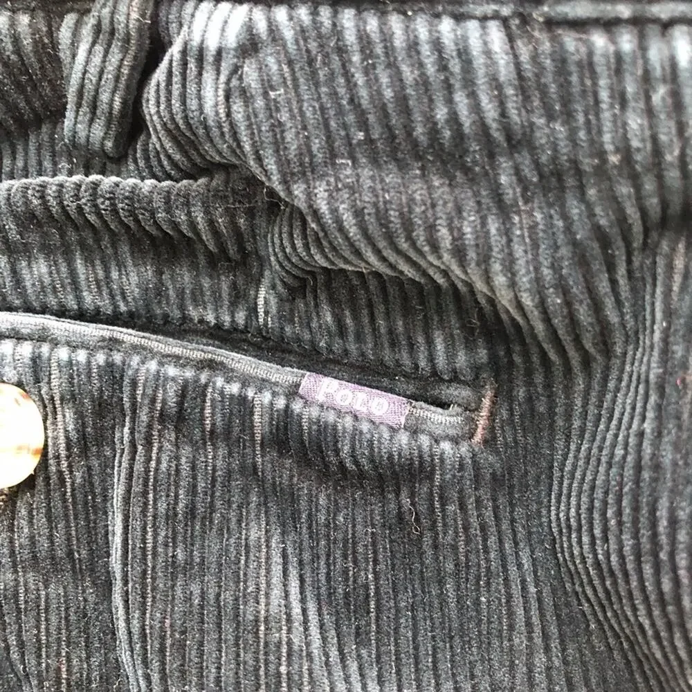 Polo Ralph Lauren mens classic stretch wide wale navy blue corduroy pants 38/32